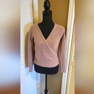 Women's Lavender Moon V-Neck Wrap Sweater - Pink, Size Small